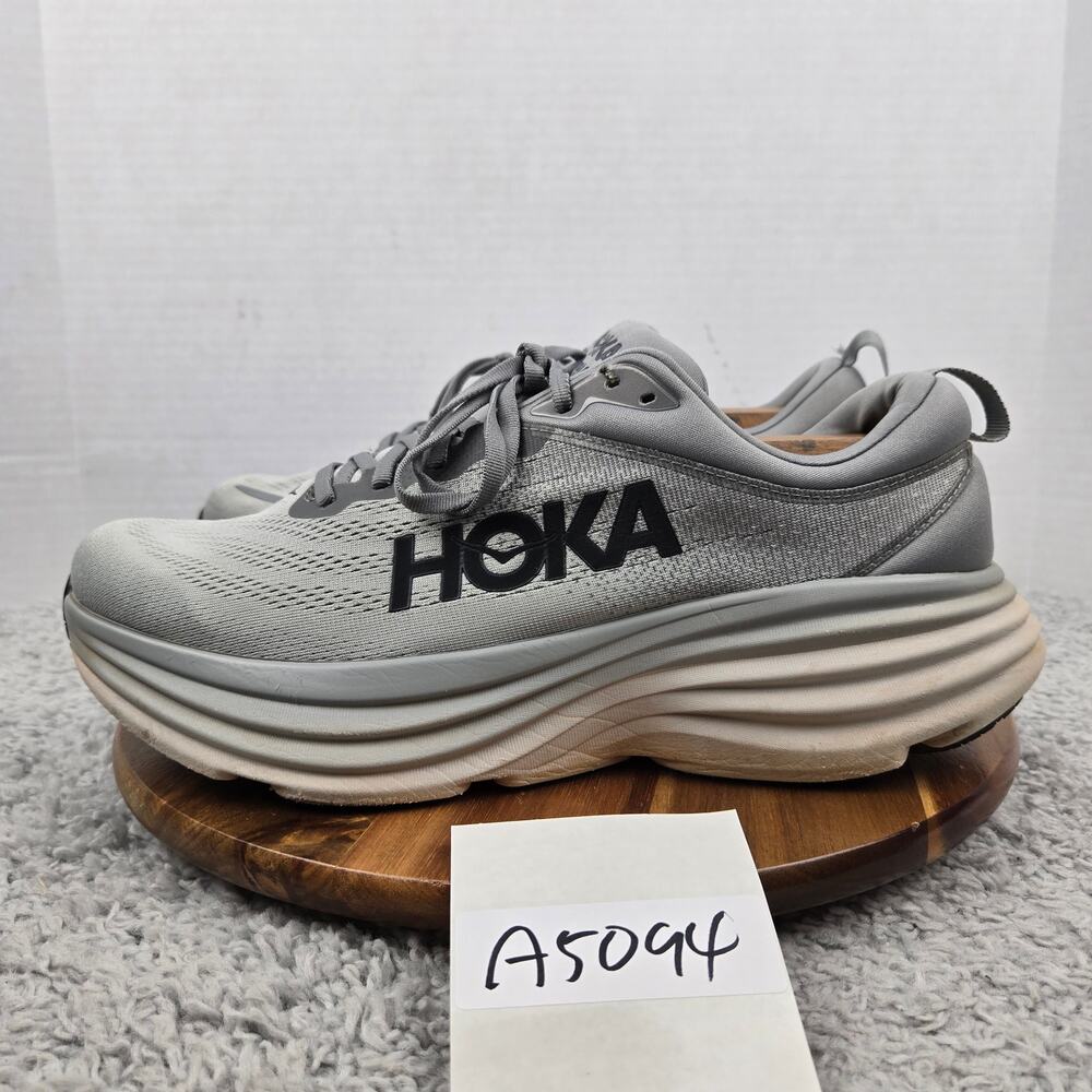 Hoka One One Men 12.5D Bondi 8 Sharkskin Harbor Mist Daily Gym Road Running Shoe
